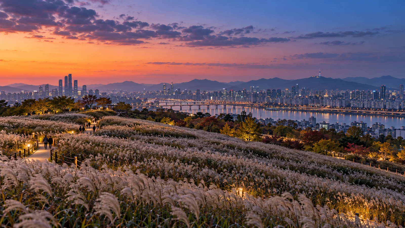 서울의 다른 시선에서 본 여행 장면 편집 이미지