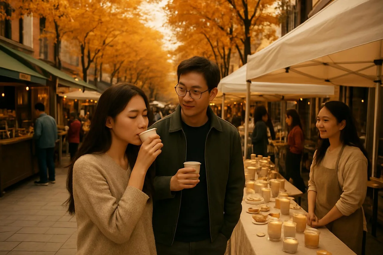 안목커피거리의 로스터리 마켓 풍경