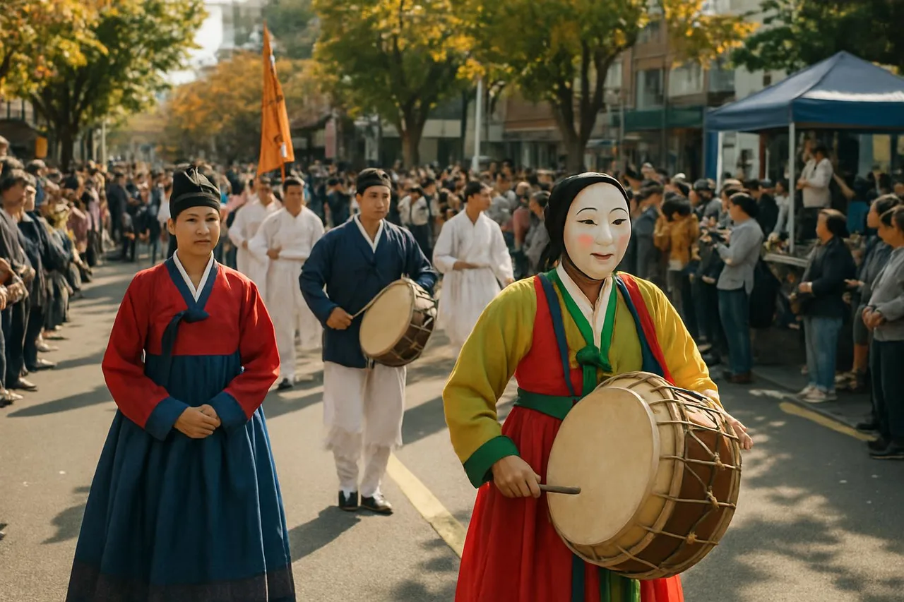 중정로를 행진하는 거리 퍼레이드