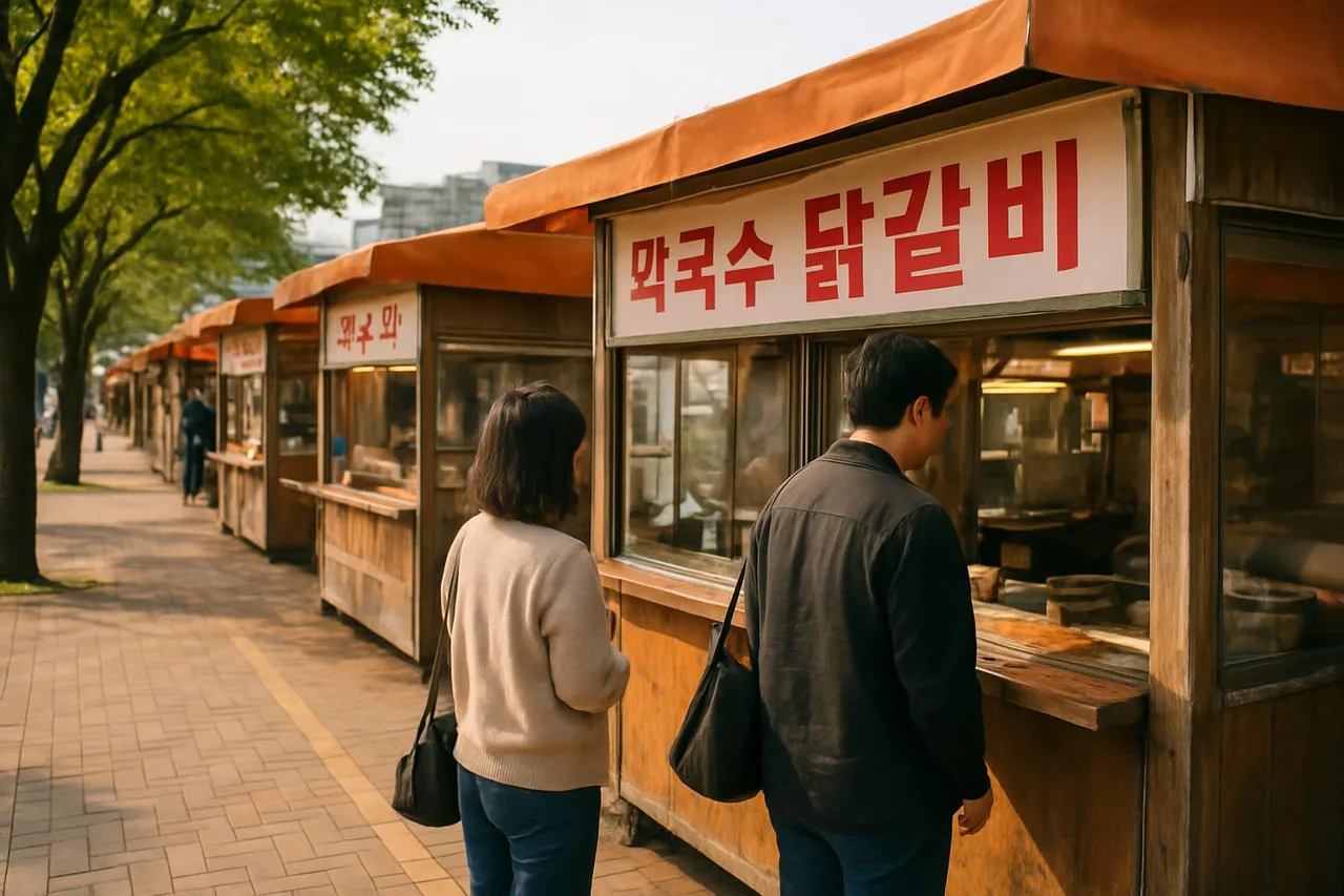 낮의 공지천 축제 부스 전경